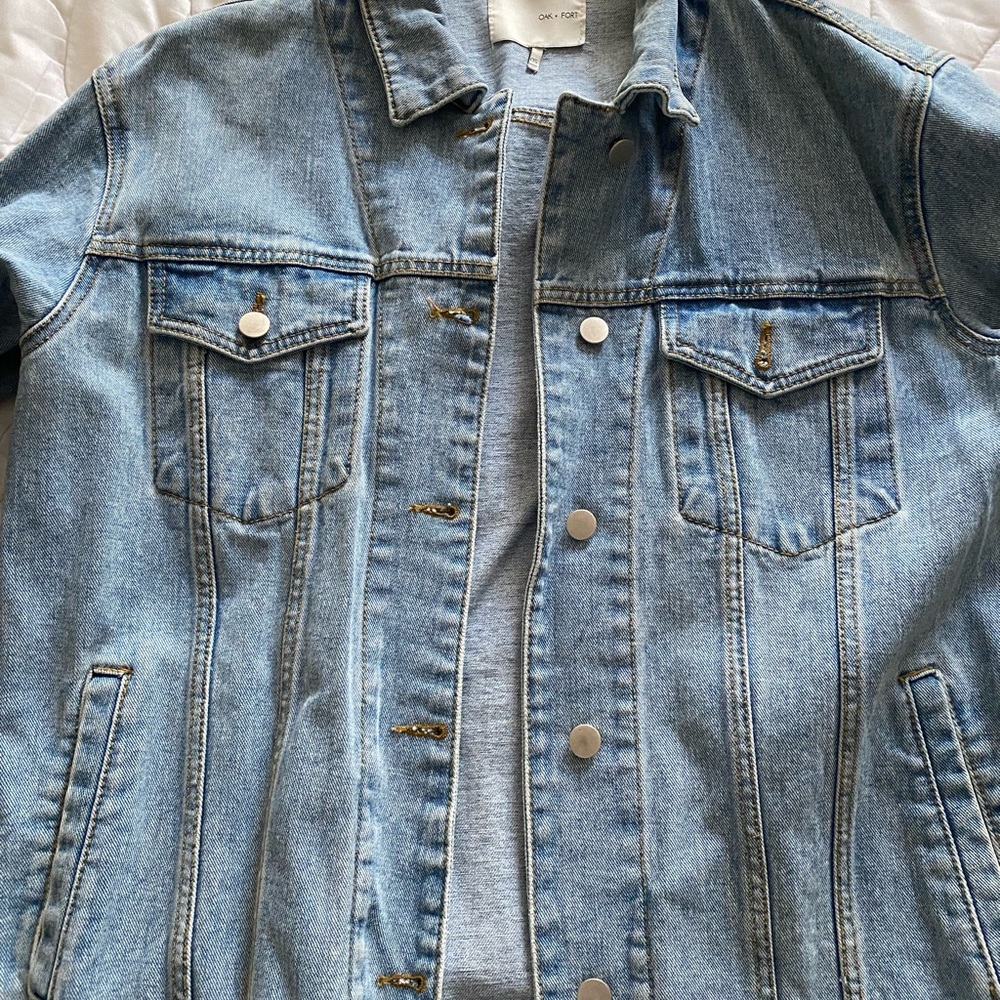 Oak and Fort long denim jacket